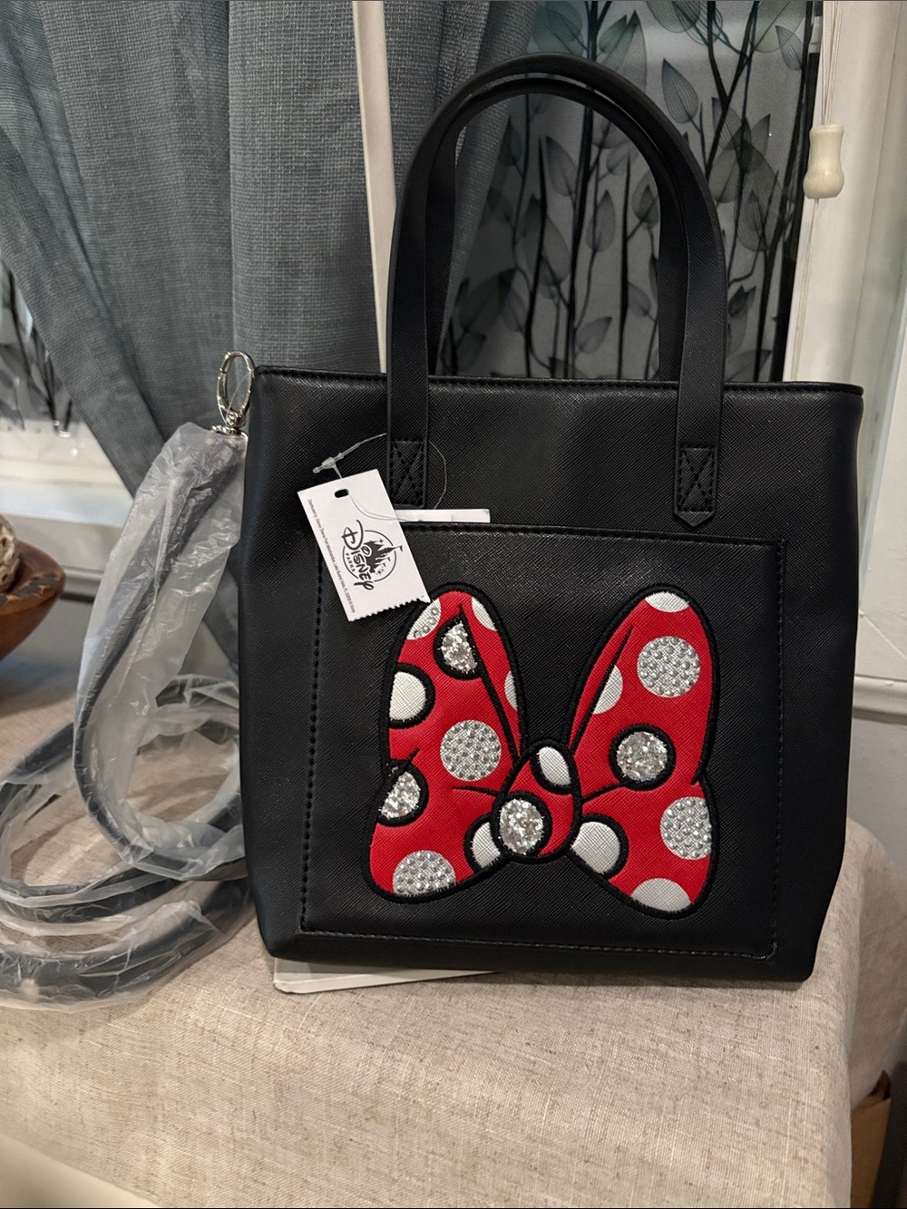 Disney parks, exclusive, mini mouse bow tote Crossbody style- bag